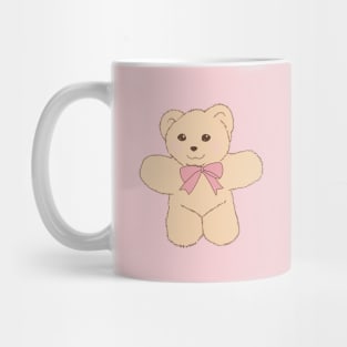 teddy bear ribbon coquette dollette cream pink Mug